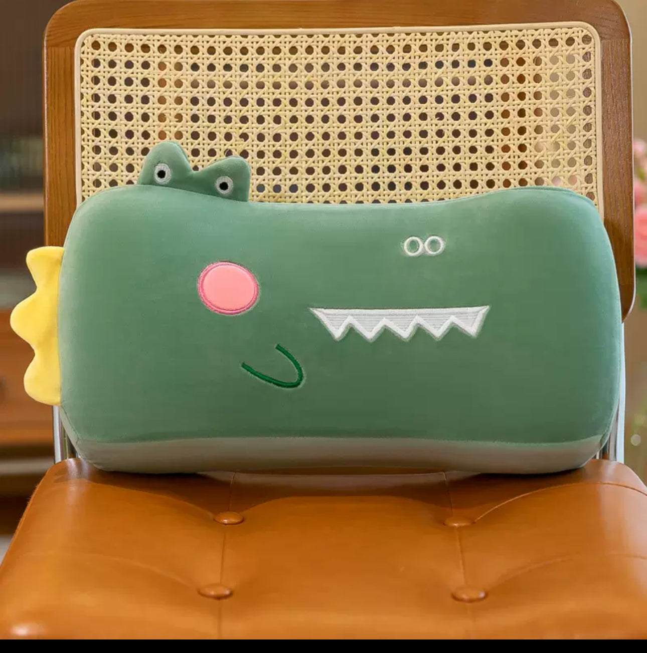 Happy Dino Travel Lumbar Pillow